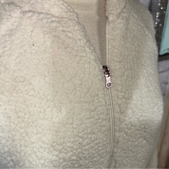 Calia by Carrie Underwood Cream Sherpa Bomber Jacket Zip Front Size M - Picture 7 of 11